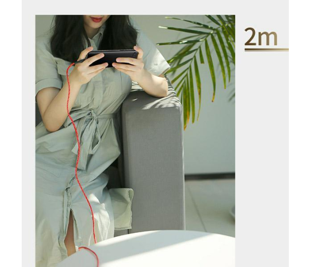 USAMS Kabel pleciony U41 microUSB 2m 2A czerwony Fast Charge - 1569037 - zdjęcie 5